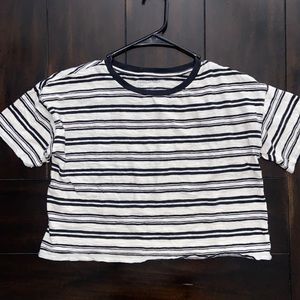 American Eagle Cropped Stripe Tee
